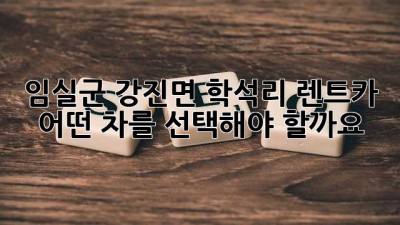 임실군 강진면 학석리 렌트카, 어떤 차를 선택해야 할까요?🚗