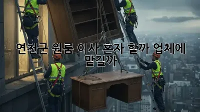 연천군 원룸 이사, 혼자 할까? 업체에 맡길까? 🤔